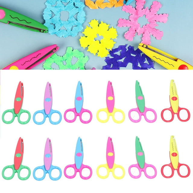 Greensen 12pcs DIY Children Craft Scissors Art Decorative Paper Edge Scissors Scrapbooks