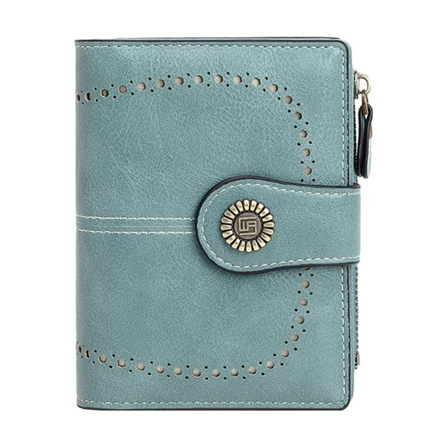 Cartera para mujer, tarjetero, cartera de viaje para viajes de negocios y citas. Azul claro