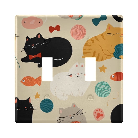Light Switch Cover Sleep Cat Plates Faceplate Decorative Switch Plate for Bedroom Home Decor