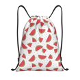 thumbnail image 1 of Xecao Hand Drawn Watermelon Pattern Sports Drawstring Backpack - String Swim Gym Bag with Wet Proof Pocket for Women&Men-Small, 1 of 6
