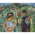 thumbnail image 2 of Edvard Munch 23x20 Black Ornate Framed Double Matted Museum Art Print Titled: Beneath the Red Apples (1927-30), 2 of 5