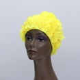 thumbnail image 3 of FUTUREORYY 1Pcs Yellow Nylon Swim Cap for Women Comfortable Wearing Flower Swim Cap, 3 of 8