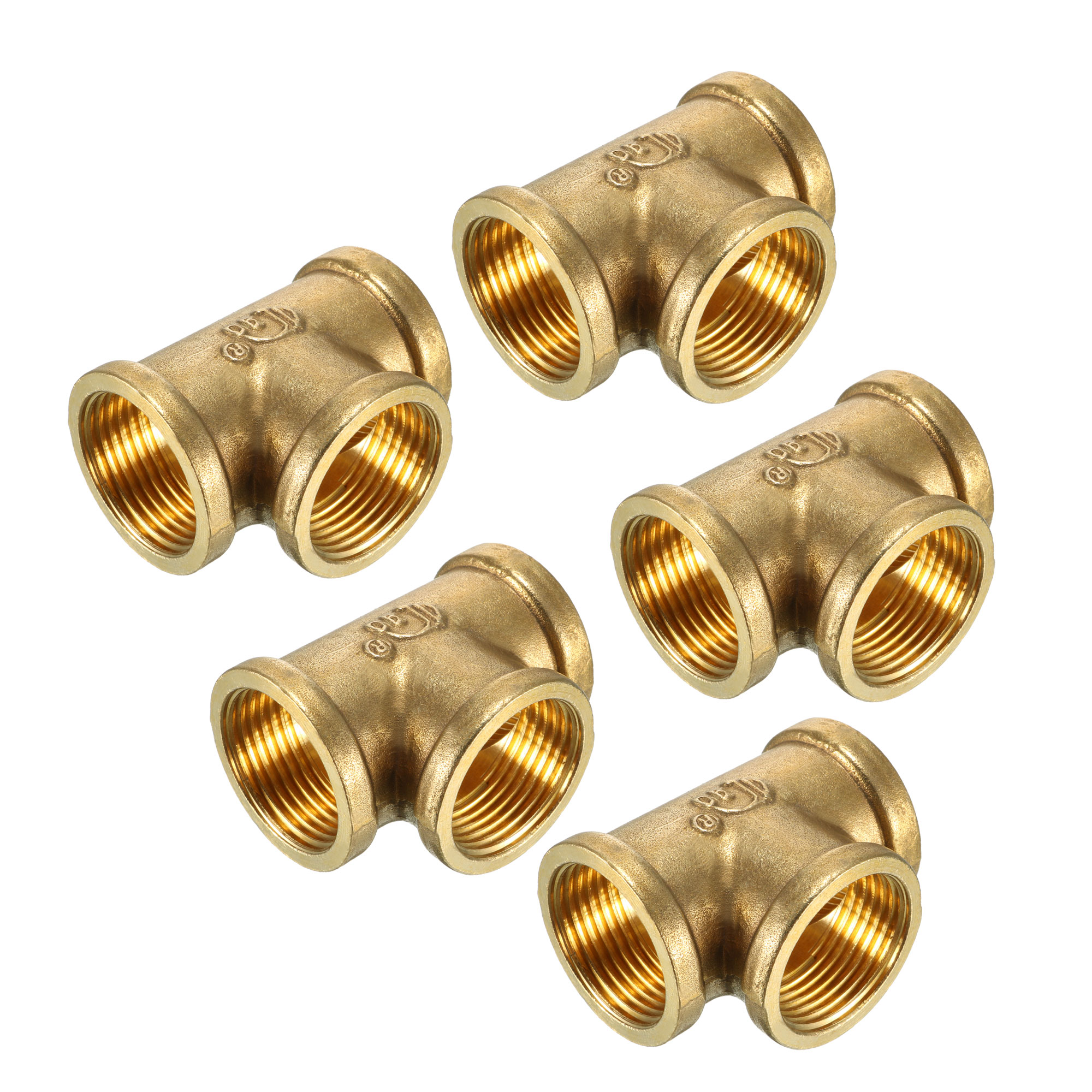 Brass Tee Pipe Fitting 3/4PT Female Thread T Shaped Connector Coupling