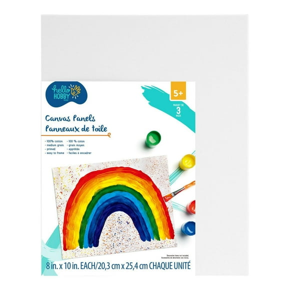 HELLO HOBBY CANVAS PANELS 3 PACK 8 in. x 10 in. EACH, 8 in. x 10 in. EACH