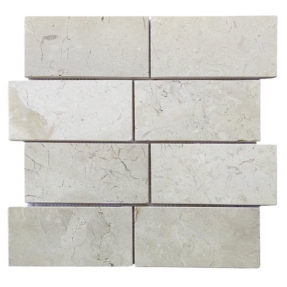 CNK Tile White Subway 3x6 Marble Mosaic Tile