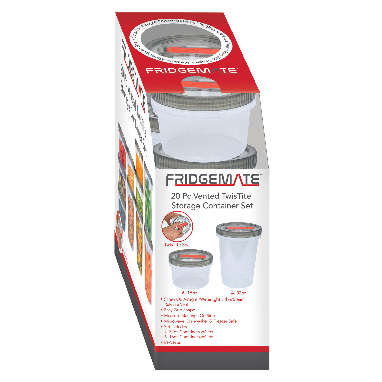 FridgeMate TwisTite Container 20-Piece Set