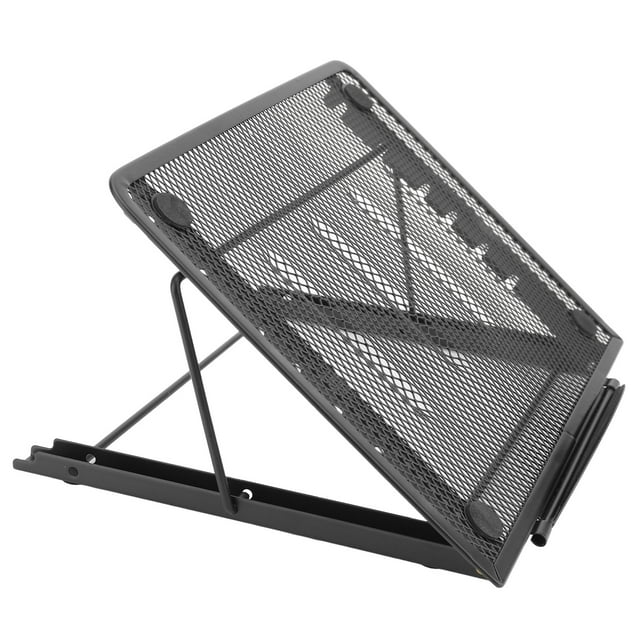 Support pour Ordinateur Portable de Bureau, Léger Antidérapant Universel Forte Dissipation de Chaleur 6 Niveaux d'Inclinaison Support pour Ordinateur Portable Réglable pour Refroidissement Noir,Argent
