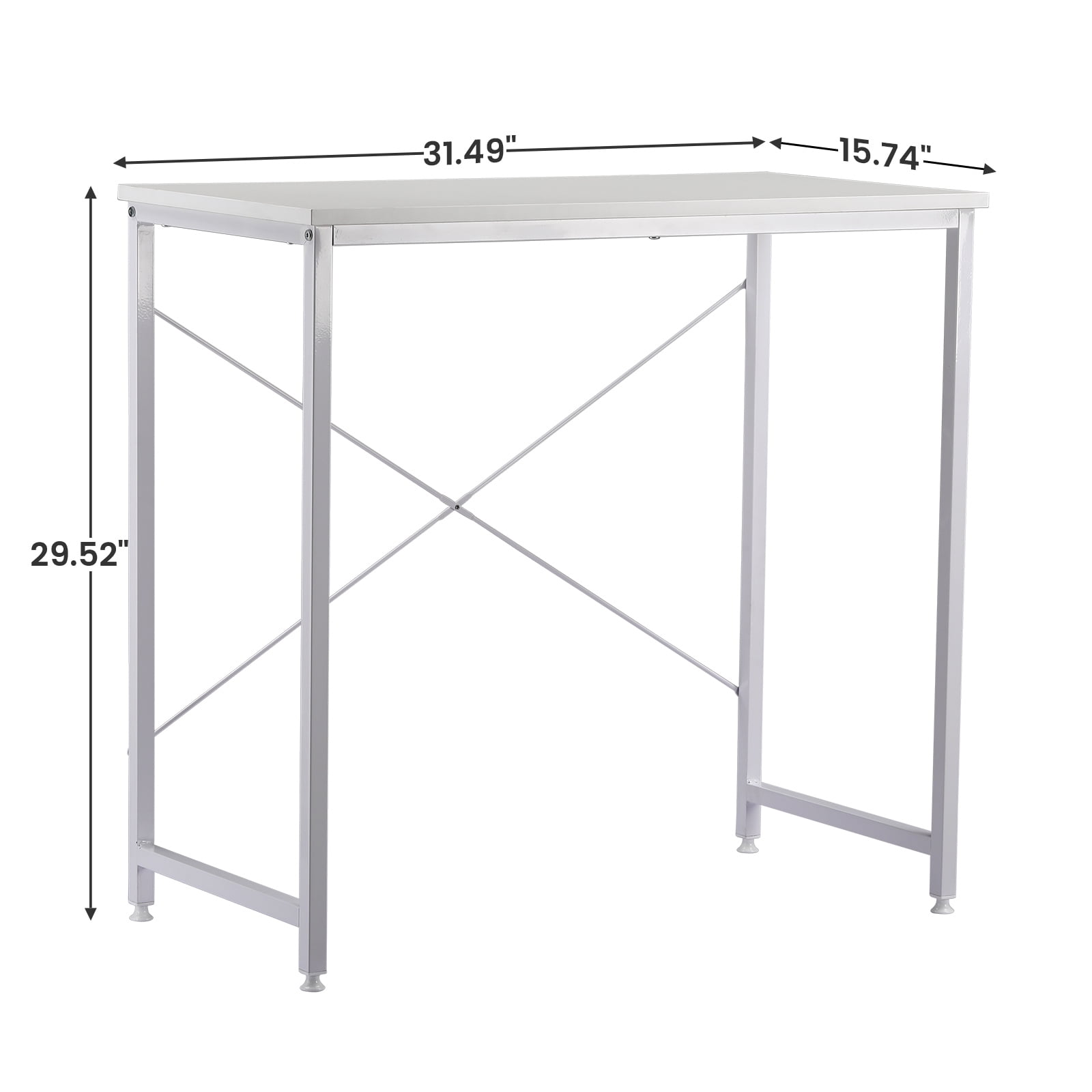 COMHOMA 32 inch Computer Desk, Study Writing Table for Small Space, Save Space Office Desk with Metal Legs
