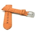thumbnail image 2 of 24mm Mens' Alligator Style Leather Watch Strap Band, Stainless Steel Buckle, 2 of 7