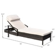 thumbnail image 3 of Gymax Patio Extérieur en Osier en Rotin Chaise Longue Dossier Réglable avec Oreiller, 3 of 3