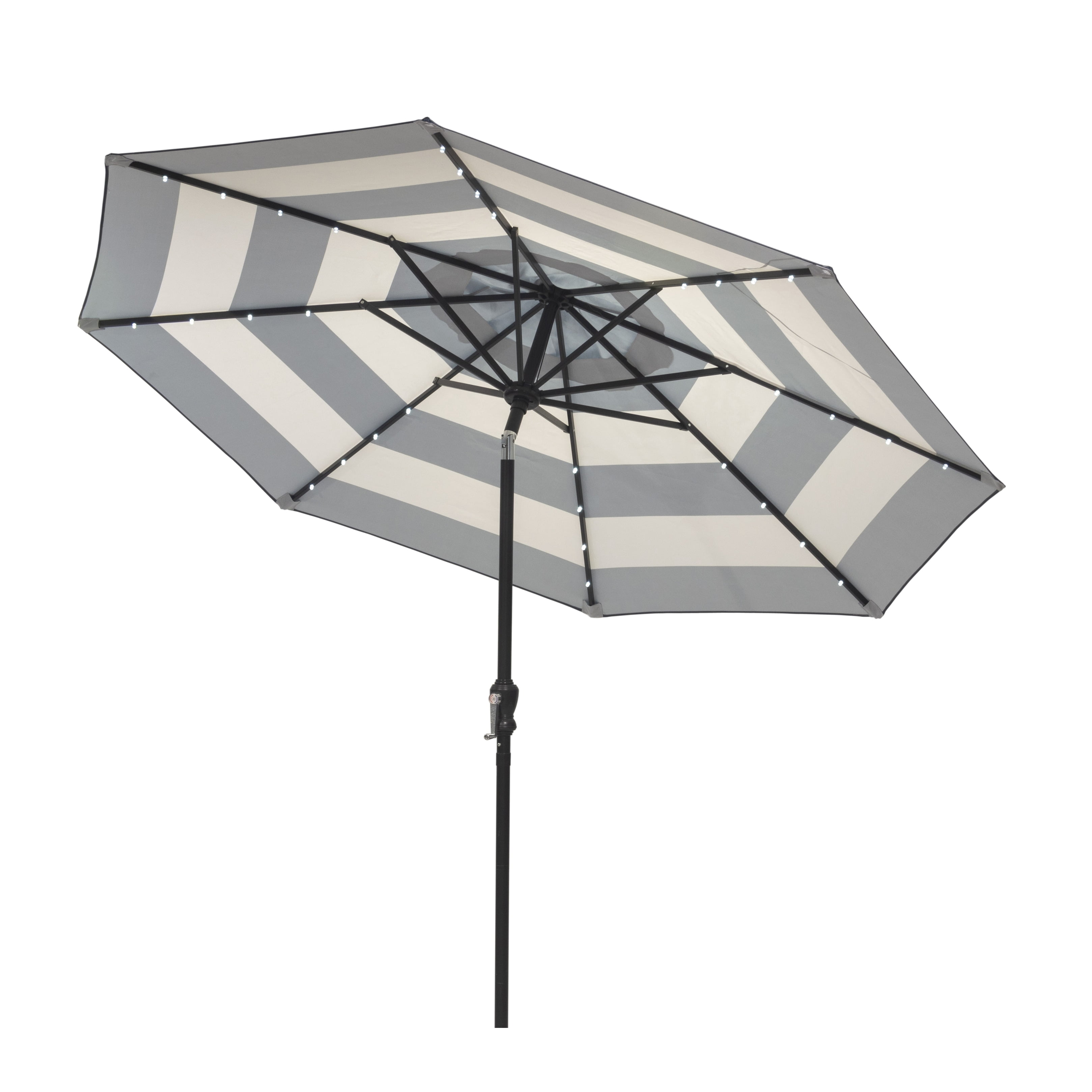Donglin Furniture 9 ft. Aluminum Market Solar Outdoor Patio Umbrella in Red Navy Blue