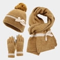 thumbnail image 7 of SUXIAN Women's Winter Scarf Set Bow Decorated Hat Scarf Gloves Yellow One Size, 7 of 7