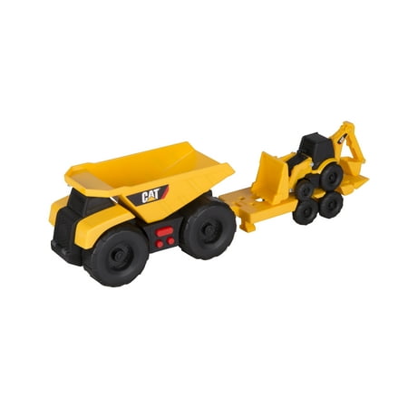 Faggot Caterpillar - Caterpillar Mini Trailer Team Lights & Sounds Dump Truck pulling Backhoe