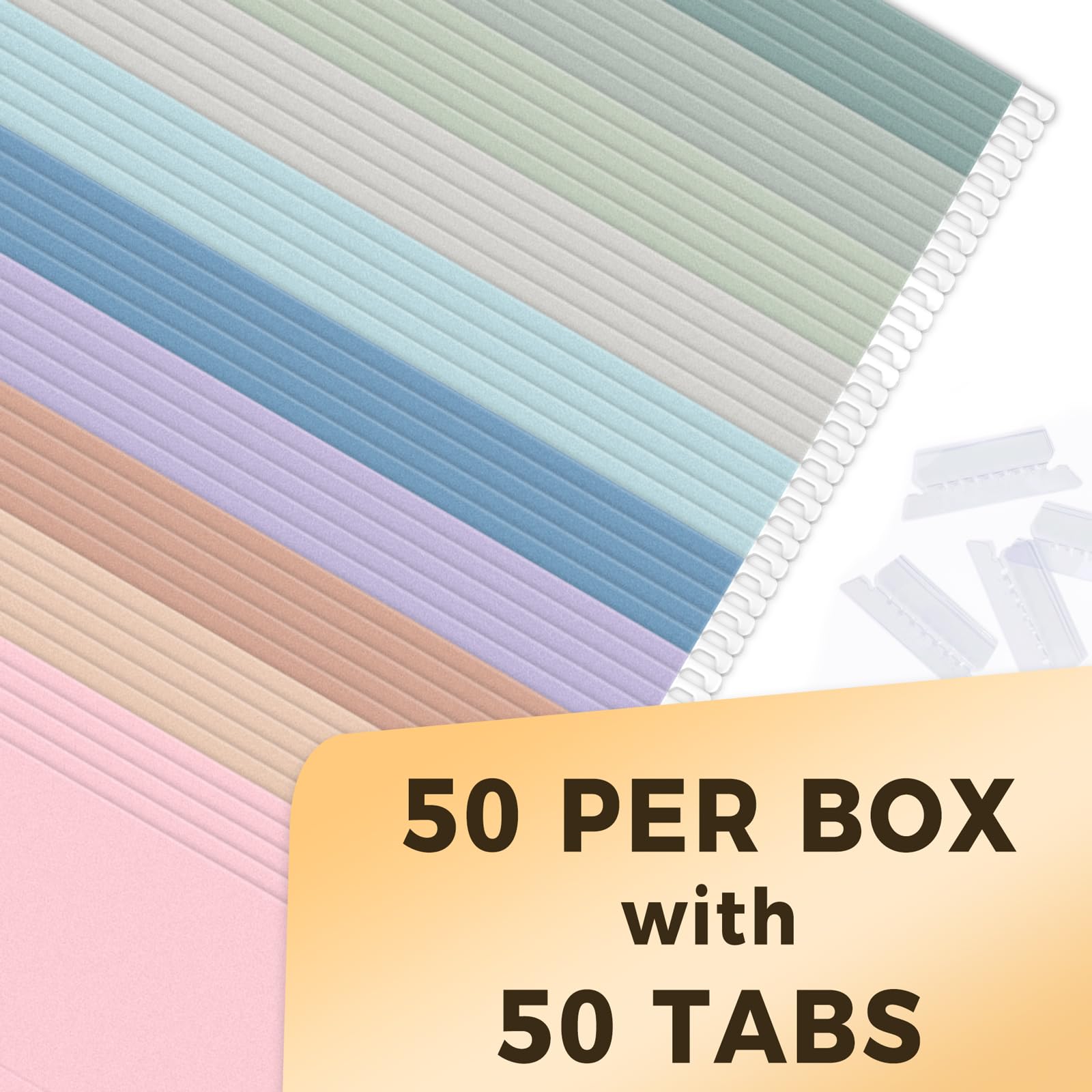Sunee Hanging File Folders with 1/5-Cut Tabs, 50-Pack photo 4
