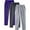 Purple, variant on YUGYXL 3PC Men's Active Athletic Pants Elastic High Waist Full Length Pants with Pockets Drawstring Solid Color Comfy Running Pants Workout Long Pants Purple S