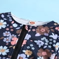 thumbnail image 4 of QJUHUNG Kid Baby Girls One Piece Swimsuit Long Sleeve Zipper Swimwear Ruffle Rashguard Bathing Suits Beachwear, 4 of 8