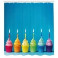 thumbnail image 3 of Ambesonne Rainbow Shower Curtain, Cupcakes Party Food, 69"Wx70"L, Multicolor, 3 of 3