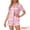 Pink, variant on DARING DIVA Silky Short Sleeve Shorts Button Down  Satin Pajamas Set S Pink