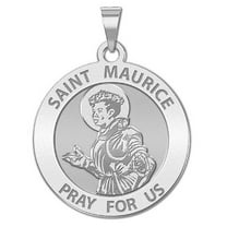 Picturesongold.Com Saint Maurice Religious Medal Female Adult-3/4 inch Size Nickel Sterling Silver