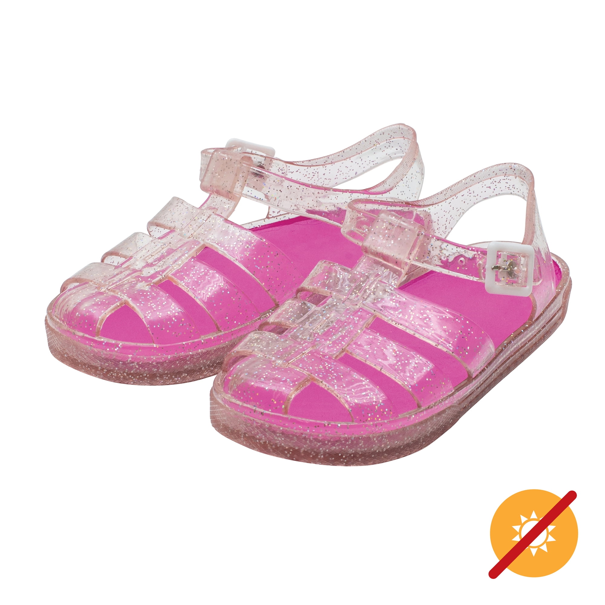 DelSol Color-Changing Jelly Shoes - Princess Slipper - Changes Color from  Clear to Pink in The Sun - Sturdy and Stylish, USA Certified PVC - Kids 9:  Buy Online at Low Prices