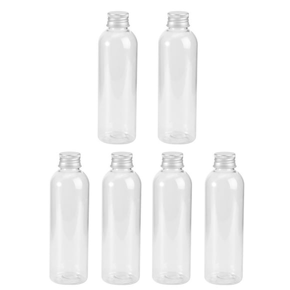 CHICHUMID 6Pcs Mini Plastic Bottles Transparent Plastic Bottles 4.5X4.5X14.9cm for Storage of Cosmetics and Liquids