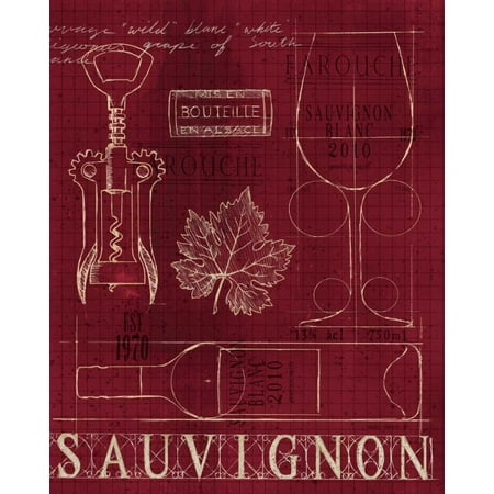 - Wine Blueprint IV v2 Stretched Canvas - Marco Fabiano (24 x 30)
