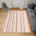 thumbnail image 2 of Retro Turkish Area Rug, Classical Vertical Stripes Pattern Texture Image Old Fashioned Display Art, Soft Carpet for Living Room Decor with Distressed Look, 6.6' X 9.6', Coral Rose, by Ambesonne, 2 of 4