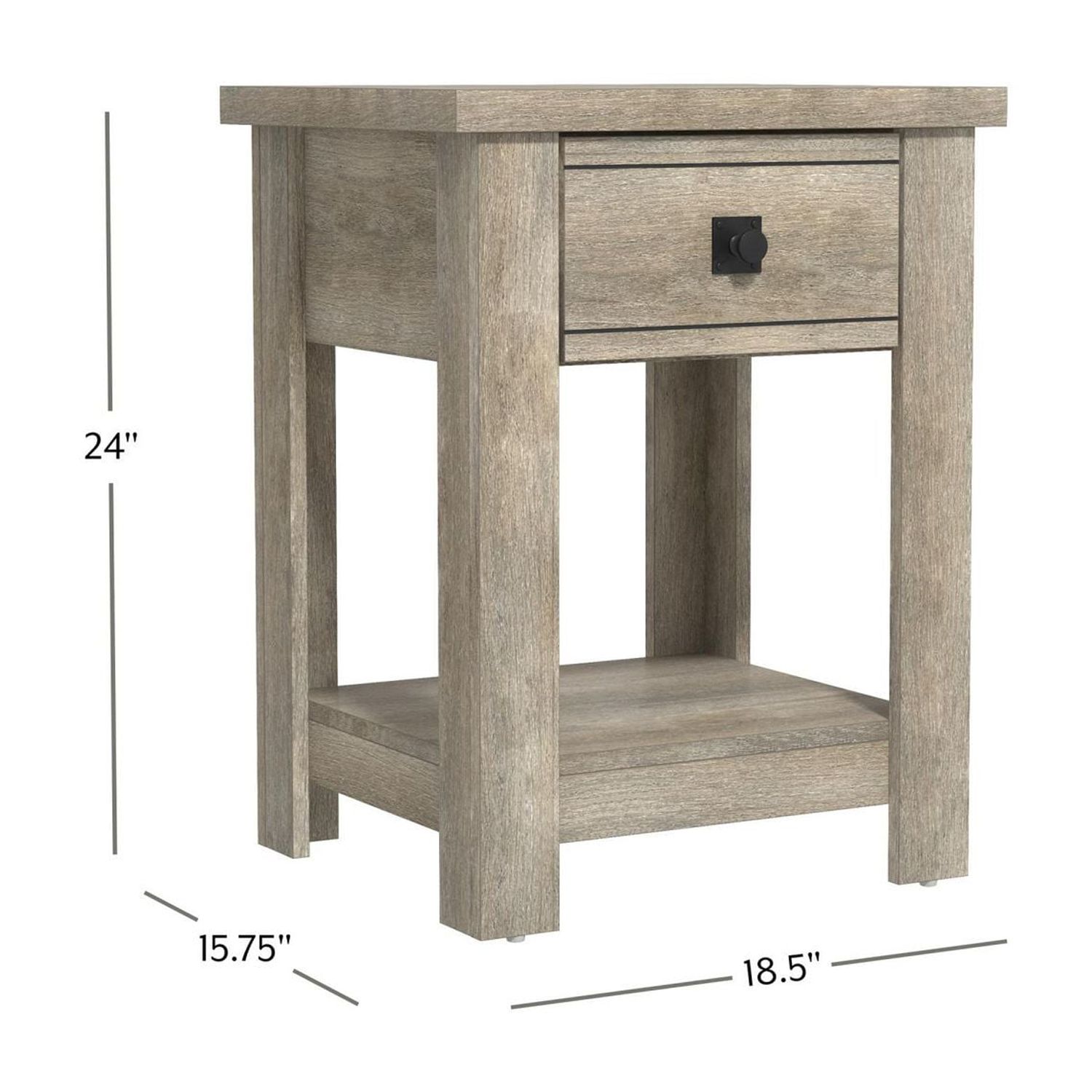 Hillsdale Coover Wood End Table with 1 Drawer