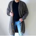thumbnail image 3 of Men's Cardigan Traveling Hiking Camping Polyester Male Breathable Soft Open Front Sweater Simple Design Solid Color Long Sleeve Coat Clothes L, 3 of 7