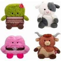 Jazwares BumBumz RodeoBumz Conrad Cow, Colleen Cactus, Heather Cowgirl & Lexie Texas Longhorn Plush 4-Pack