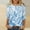 Light Blue, variant on Blczomt Womens Tops Under $10 3/4 Sleeve Loose Graphic Green Tees Fashion Spring Casual Crewneck Womens Blouse