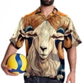 thumbnail image 4 of Aries Constellation Men's Casual Button Down Short Sleeve Printed Summer Beach Shirts, 4 of 6