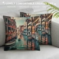 thumbnail image 3 of Orinice  Cityscape Throw Pillow Cushion Cover, Canal in Venice Italy Landmark Historical Famous Holiday Destinations of World, Decorative Square Accent Pillow Case,  White, 3 of 5