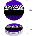 thumbnail image 1 of FMSHPON Leopard and Zebra Texture Purple Set of 6 Round Coaster for Drinks, Absorbent Ceramic Stone Coasters Cup Mat with Cork Base for Home Kitchen Room Coffee Table Bar Decor, 1 of 6