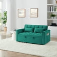 thumbnail image 4 of 54.33 inch versatile foldable sofa bed in 3 lengths, modern sofa sofa sofa velvet pull-out bed, adjustable back (GREEN), 4 of 9