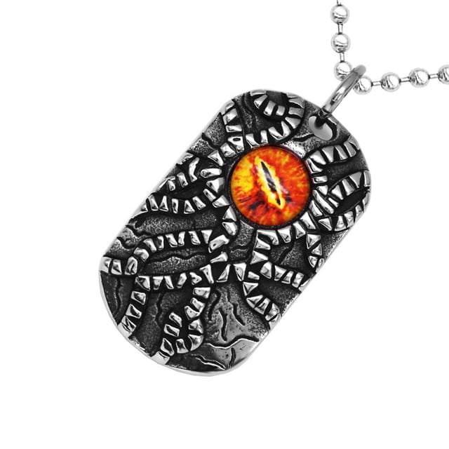 Collar Zulema Ojo Retro de Acero Inoxidable para Niños Naranja