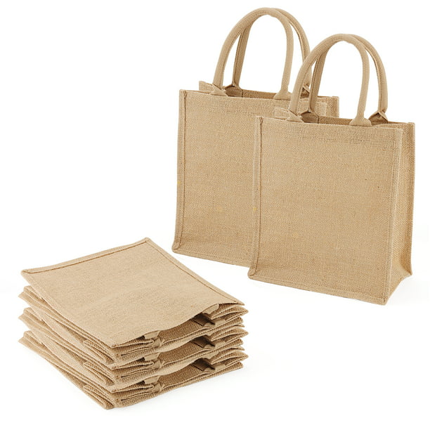 ZOENHOU 8 Pack Burlap Gift Bags with Handles, Jute Tote Bags Shopping ...