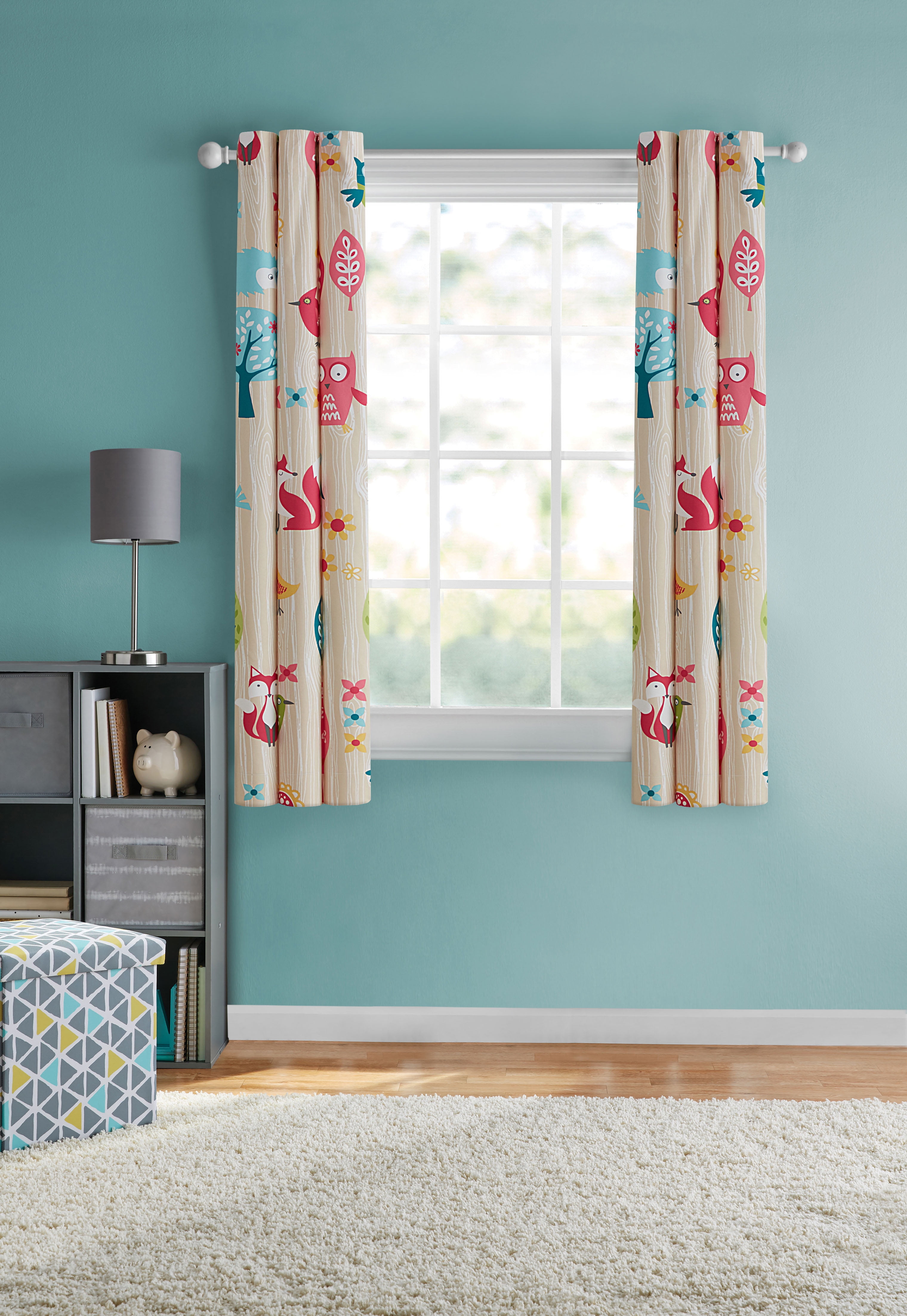 Your Zone Woodland Room Darkening Grommet Top Single Window Curtain ...