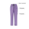 thumbnail image 4 of Mens Working Set Suits Solid Color V-neck Pocket Caregiver Short Sleeved Shirt Elastic Pants Nurse Uniform Sets Purple S, 4 of 6