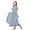 Dusty Blue, variant on 2-14T Kids Teens Junior Flower Girl Wedding Bridesmaids Flowy Chiffon Ruffles Sleeve Pageant Long Dress
