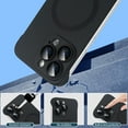 thumbnail image 3 of Magnetic Slim Case for iPhone 15 Pro Compatible with MagSafe, Matte PC Ultra-Thin Bumper Frameless Borderless Minimalist Design with Camera Lens Protector for Men Women, Black, 3 of 7