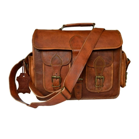 Madosh Genuine Leather Camera Briefcase DSLR Bag Lens Kit Padded Laptop Handbag