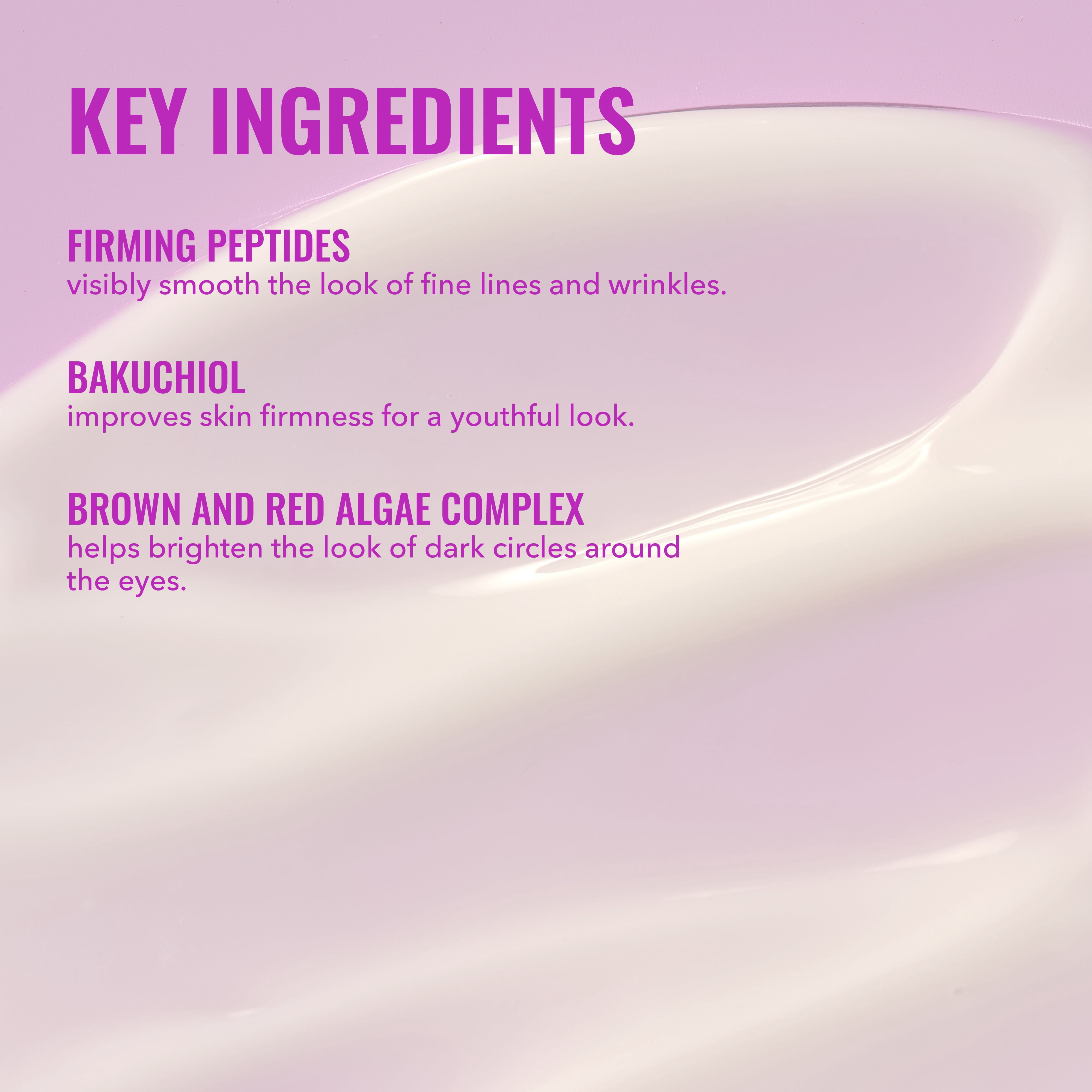Good Molecules Firming Peptide Eye Cream - Formulated with Peptides, Bakuchiol, & Algae Complex to Target Fine Lines, Wrinkles, & Dark Circles, Skincare for Face, 0.5 fl oz