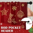 thumbnail image 5 of Christmas Kitchen Window Curtains and Valances Set 36 Inch, Wreath Xmas Tree Snowflakes Holiday Short Tier Curtain for Cafe Living Room Bathroom, Xmas Red 3 Pieces Set Kitchen Decor, 5 of 7