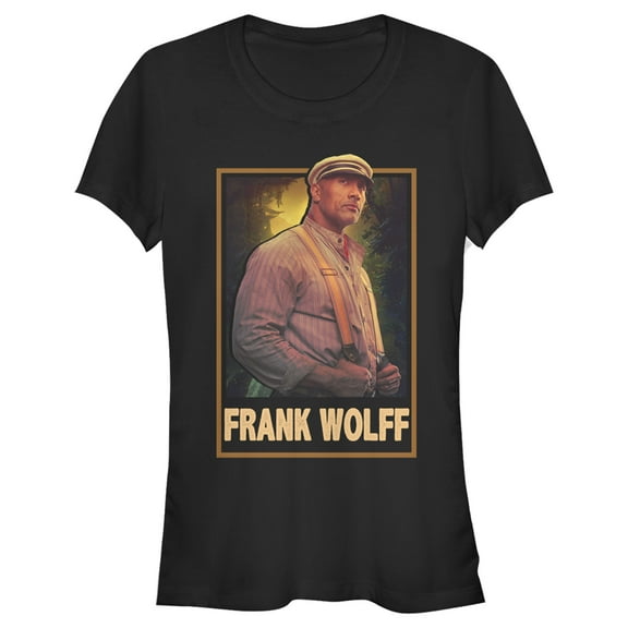 Junior's Jungle Cruise Frank Wolff Portrait Graphic Tee Black Medium