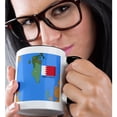 thumbnail image 2 of 3drose, the Flag and Map of the Persian Gulf Country, Kingdom of Bahrain with All Governing Regions Marked., 11oz Two-tone Black Mug, 2 of 6