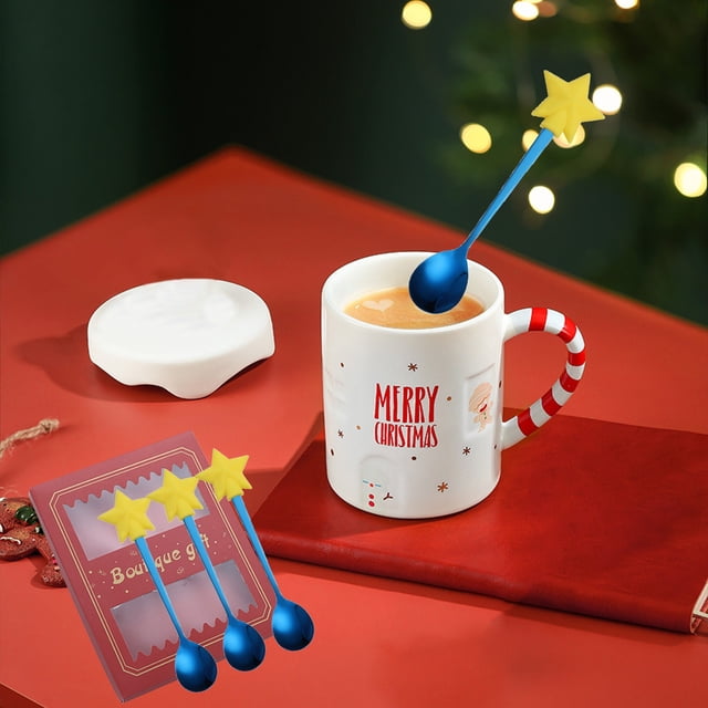 Stainless Steel Spoon Creationary Christmas Tableware Coffee Spoon Dessert Spoon Gift Box Set