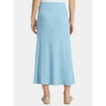 thumbnail image 3 of Time and Tru Women's Midi Pull On Slip Skirt, Sizes XS-XXXL, 3 of 5