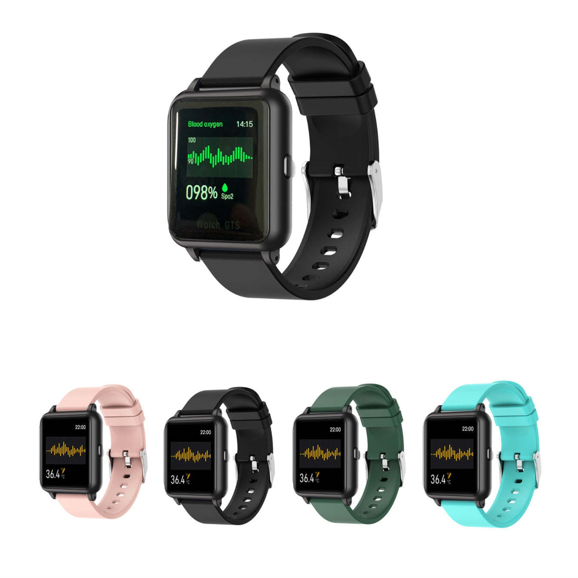 OXITEMP Smart Watch With Live Oximeter, Thermometer And Pulse Monitor With Tracker - Walmart.com