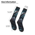 thumbnail image 4 of Fotbe Wave Chain Shark print Women's Men's Novelty Crew Socks Cotton Socks Knee High Socks for Walking,Running,Nurses,Pregnancy, 4 of 8